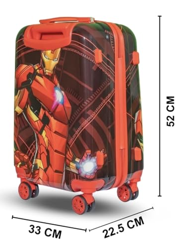 Image of ADSON Abs Kid's Trolley 360 Rotating Carry On Luggage Wheels Non-Breakable Limited Edition Superhero Kids Rolling 20 Inch Suitcase with 4 Wheel Travel Trolley Bag Case (Deep Red)