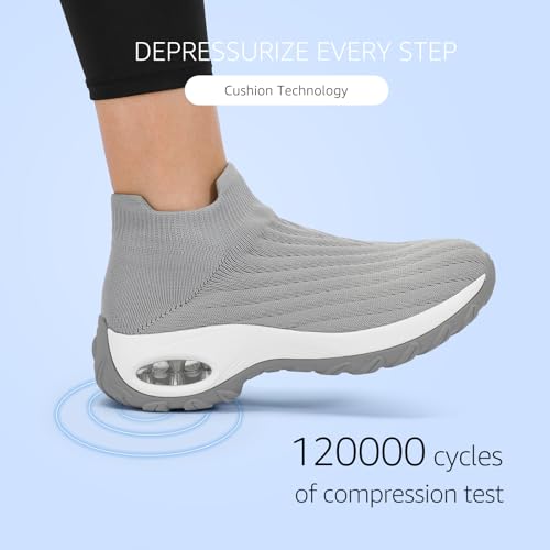 Image of HKR Women Walking Shoes Cushioned Slip On Sneakers