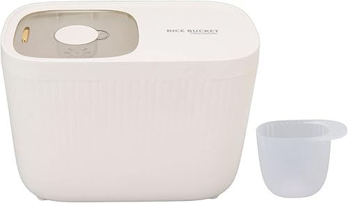 Miniatura 7 de Diydeg Recipiente de almacenamiento de arroz, dispensador de cereales grande de plástico, recipientes de almacenamiento de alimentos con tapas