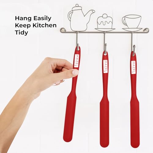 Image of HAZEL Silicone Iicing Knife (Red)| Heat Resistant, Non-Stick & Flexible Spatula for Mixing, Scraping & Spreading Batter, Cream & Chocolate | Durable & Easy to Clean