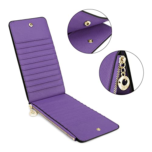 Uromee Wallet Women RFID Blocking Leather Slim Multi Card Holder Organizer with Zipper Pocket Bifold4