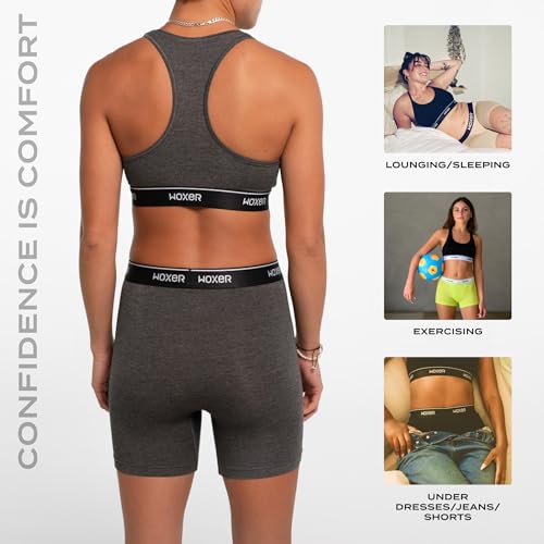 Image of Woxer Womens Baller 5 inch High Waisted Boy Shorts Underwear - Seamless Boxer Briefs, Boyshort Panties, No Show Women's Boxers