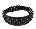 Dogs Kingdom Leather Black Spiked Studded Dog Collar 2