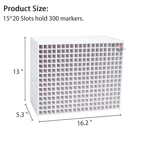 Image of SANFURNEY Art Marker Storage Rack for 300 Markers, Watercolour Brushes Pens Color Pencils Organizer Holder for Desk