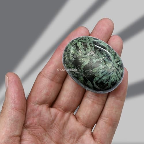 Image of Flower Stone Crystal Palm Pebbles Stones for Anxiety Stress Relief Massage - AAA Grade Original Healing Gemstone Agate Palm Stone for Yoga Meditation Spiritual Reiki Feng Shui