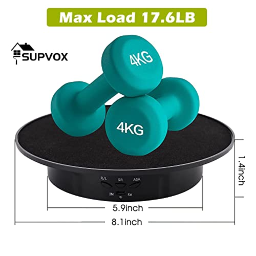 Image of Supvox 1Pcs Electric Rotating Display Stand, USB Charge 360 Degree Rotating Turntable, 20CM /Load 8KG, Multi-Functional Rotary Table for Photography Products Shows, Jewelry, Cake (Without Battery)