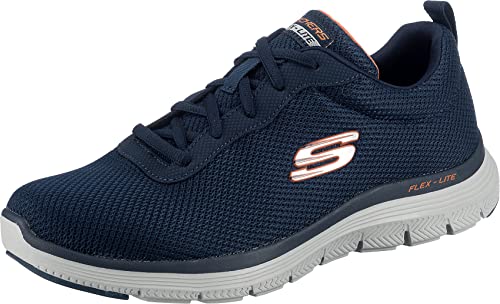 Skechers FLEX ADVANTAGE 4.0 PROVIDENCE, Zapatillas para Hombre, Navy Mesh/Pu/Black Trim, 43 EU