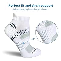 BERING Women's Athletic Running Cushioned Ankle Socks, Size 6-9, White, 6 Pairs — image 5