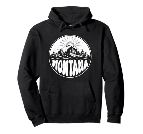 Montana Vintage Montagne Retrò Felpa con Cappuccio