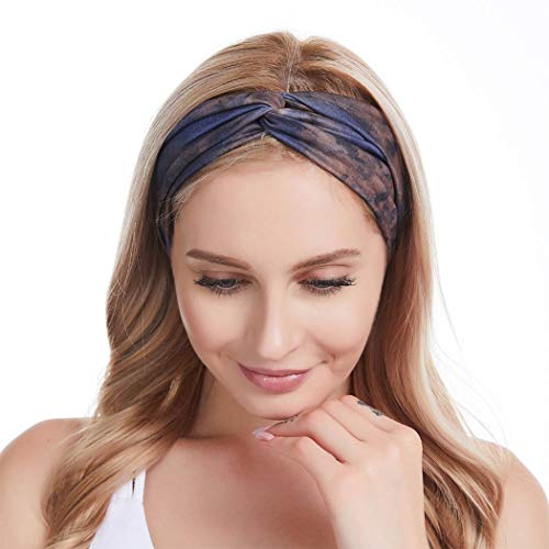 Fashband Boho Headbands Criss Cross Hair Bands Elastic Stretchy Twist Head Wraps Yoga Outdoor Head Scarfs Headpiece For Women Girls Pack Of 4 (Type C) #TOP7