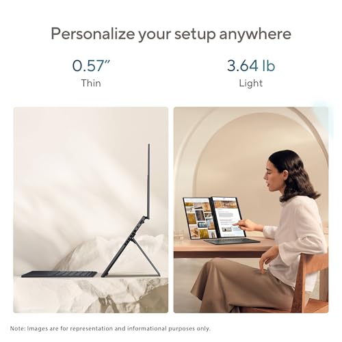Image of ASUS Zenbook Duo Dual Laptop, Intel Ultra 9-285H, 32 GB LPDDR5X RAM, 2 TB PCIe SSD, 14'' 3K (2880x1800) OLED Touchscreen, Intel Arc Graphics, Backlit Keyboard, W11 Pro, Inkwell Gray
