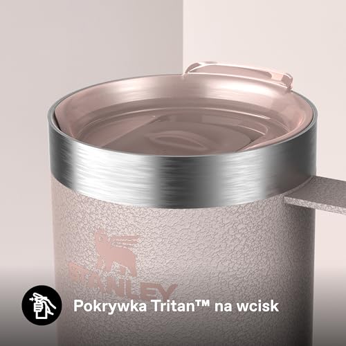 Stanley 1913 Classic Legendary Kubek Kempingowy 0.23L Rose Quartz - Kubek z izolacją próżniową - Kubek biwakowy ze Stali Nierdzewnej - Kubek termiczny Bez BPA - Do Mycia w Zmywarce