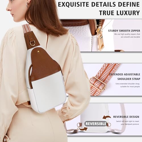 Image of Lizznoe Personalized Crossbody Bag for Women Leather Sling Bags with Initial Letter Chest Bag for Travel, Gift for Mom Wife