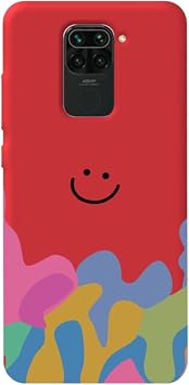 Xiaomi Redmi Note 9 ile Uyumlu K rm z  Renk Patern Smiley Desenli Silikon Telefon K l f  Patern_231