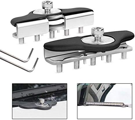 AutoTime LED Light Bar Mounting Brackets, 2PCS Universal Stainless Steel Pillar Hood Led Work Light Mount Clamp Holder for Jeep Truck SUV Truck Sedan Hatchback Wagon Without Drilling