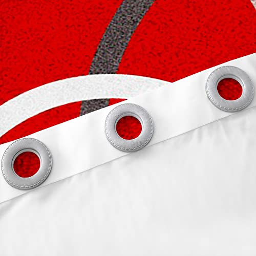 Modern Red Grey Black Stripe Window Curtains Black Curtains Red Curtains Geometric Retro Circle Swirls Window Drapes Bedroom Living Room Decor Abstract Texture Color Art Curtain 42"X63",2 Panels #TOP4