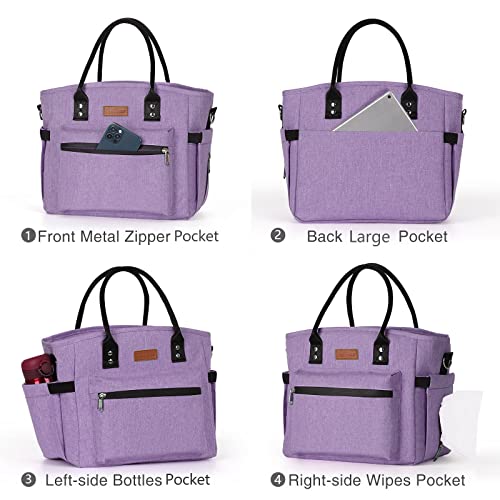 Insulated Lunch Bag For Women Men,Adult Lunch Box For Women With Adjustable Shoulder Strap,Portable Large Lunch Tote Bag For Office Work Picnic Beach,Reusable Lunch Cooler Bag #TOP4