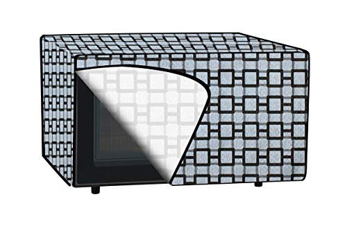 Image of The Furnishing Tree PVC Waterproof Microwave Oven Cover Compatible for Whirlpool 30 L Convection Magicook Elite Lattice Pattern Grey