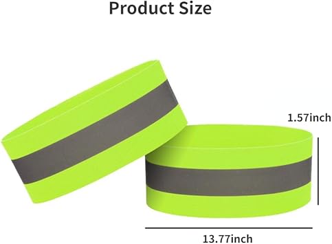 Reflective Running Gear Reflective Vest with 2Pack Reflector Armbands, Adjustable Elastic Safety Vest Outdoor Reflective Belt High Visibility