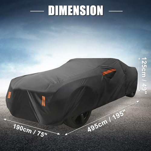 Image of X AUTOHAUX Car Cover for Chevy Camaro 2010-2021 Aluminum Film Outdoor Waterproof Sun Rain Snow Hail Protection with Driver Door Zipper