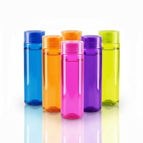 Image of RED WIND Unbreakable 1 Litre Transparent Water Bottles | Pack of 12 | Multicolor | Leakproof Screw Cap | BPA-Free | Bottles for Fridge, Gym, Home, Office, School and Travel