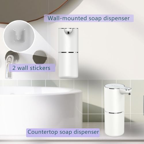 Saytinai M10S-US Automatic Soap Dispenser Foam Touchless: Foaming Soap Dispenser Wall Mounted Usb Rechargeable thumb #3