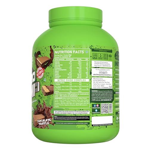 Hungry Muscles Nutrition Nitro Pump Whey Protein Powder | 2kg (4.4 lbs) | 30g Protein | Nitric Oxide Complex | Chocolate Truffle Flavor | Supports Muscle Growth & Recovery | 50 Servings - Image 4