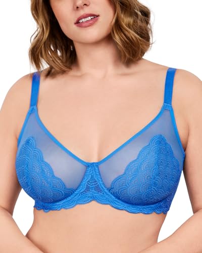 Image of HSIA Minimizer Bras for Women Large Bust Full Coverage Lace Plus Size Bra - Mermaid Scales