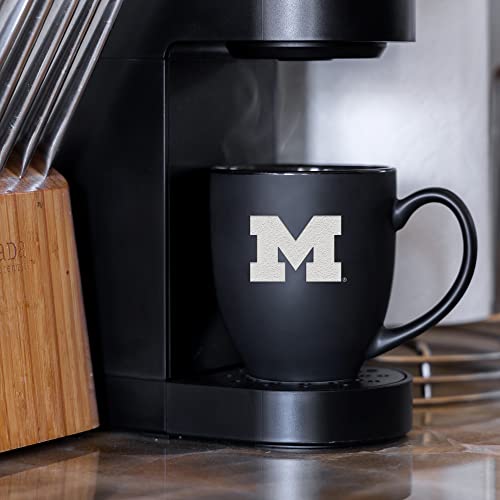 Image of Rico Industries NCAA Primary 15-Oz Personalized Matte Black Bistro Mug - for Hot or Cold Drinks