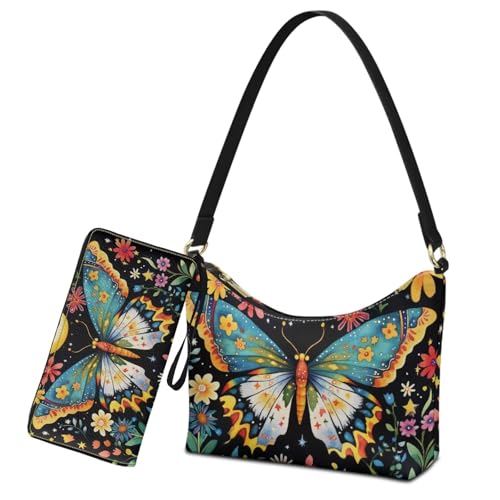 Womens Underarm Purse Top-Handle Shoulder Bag with Wallet Pu Leather Hobo Bag Purse Clutch Handbags