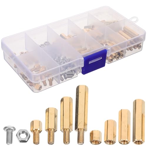 FONDOTIN 銅合製単頭双通スタンドオフ入り ノートパソコン用スタンドスペーサー ネジ ナット付属 電子機器修理路基板キット