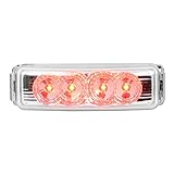 GG Grand General 77863 Rectangular Red/Clear Spyder LED Marker Light with Chrome Bracket