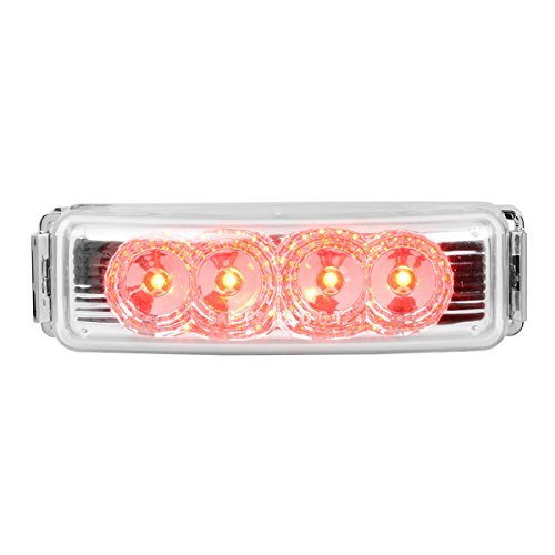 GG Grand General 77863 Rectangular Red/Clear Spyder LED Marker Light with Chrome Bracket