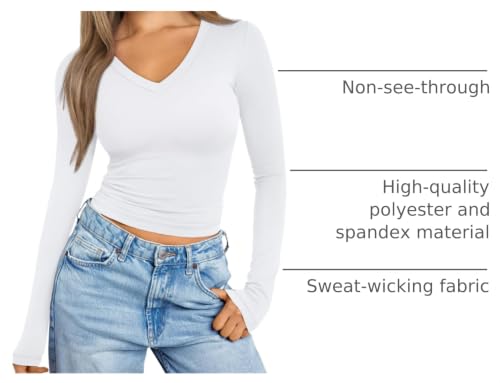 Image of Trendy Queen Womens Long Sleeve Shirts 2026 Fall Fashion Basics Crop Tops