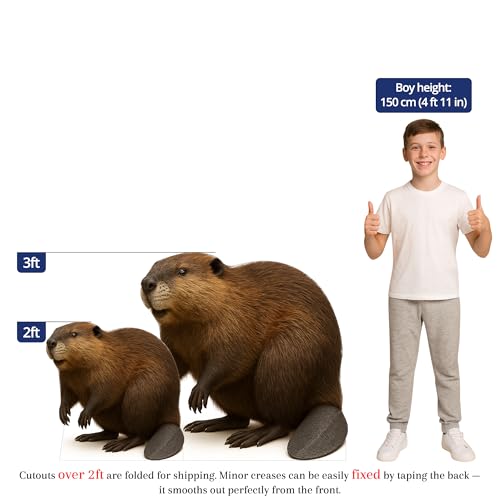 Image of Beaver 2FT Life Size Cardboard Cutout - A Fun Animal Standup for Photo Booths, Birthday Parties, and Events