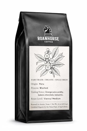 Roanhorse Coffee Organic Peru Café en Grano 16 oz (Tostado Medio) miniatura 1