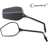 Die Spiegel werden eingeschraubt und weisen ein M10 Rechtsgewinde mit einer Steigung von 1,25 auf, was Standard bei ca. 90% aller Motorräder ist. Passende Adapter finden Sie in der Artikelbeschreibung