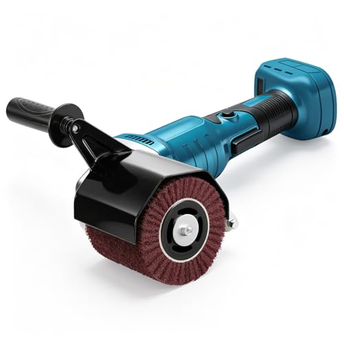 Satiniermaschine Bürstenschleifer Holz Kompatibel mit Makita 18V Akku Walzenschleifer mit Satinierwalze 8500RPM Bürstenlos 3 Geschwindigkeit zur Renovierung von Oberflächen (Ohne Batterie)