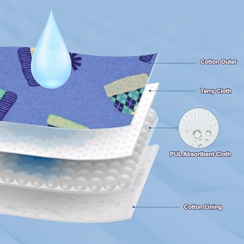 Image of MooMoo Baby Potty Training Underwear Absorbent Toddler Training Pants for Boys 10 Packs Cotton Pee Pants 2T