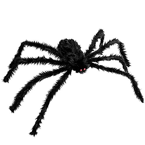 Halloween Spiders, 4.9ft Giant Scary Spider Decorations, Hairy Poseable Spider for Halloween Party Outdoor Yard Indoor Decoration