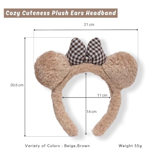Image of Radhu & Kabby Teddy Bear Hair Band for Girls Kids | Cute Girls Hair Accessories | Teddy Ears Head band with Checkered Bow | Hairbands For Kids Girl | Kids hair Accessories, Fun Hair Bands (1 Pc)
