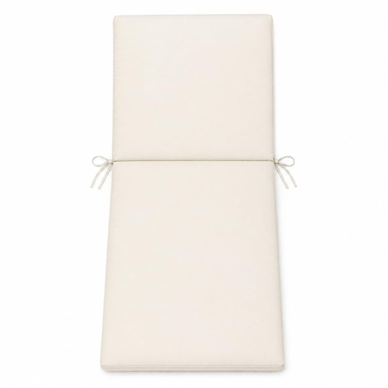 Cuscino Premium per Lettino Prendisole 190x60 cm | Schienale Reclinabile, Imbottitura Comfort e Laccetti | Ideale per Giardino, Piscina e Outdoor (Avorio)