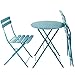 Produktbild AFP Bistroset 3-teilig türkis-blau - Metallmöbel-Set Tisch rund + 2 Stühle klappbar, Balkonset, kleine Gartenmöbel Garnitur Balkonmöbel stabile Ausführung, farbig