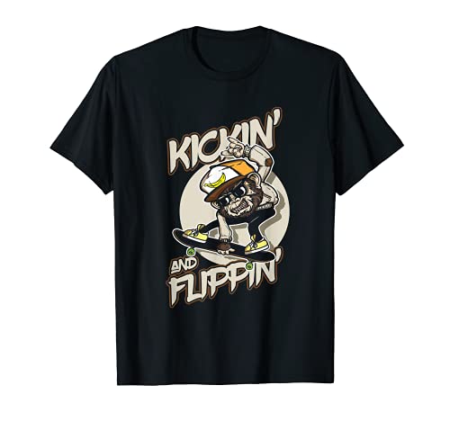 Skateboarder Skating Skateboarding Tricks Kickin And Flippin T-Shirt