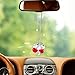 Cute Cherry Car Charms Rear View Mirror Accessories with Crystal Heart Suncatcher Prisms,Cherry Car Accessories,Cherries Decor for Rearview Mirror (Cherry Heart)