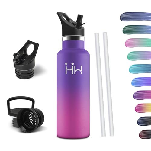 HoneyHolly Botella Agua Acero Inoxidable - Botella Agua Niños - 500ml Botella Termica Sin BPA, 12H Caliente/24 Frío, Botella para Niños & Adultos, Deporte, Oficina, Yoga, Ciclismo