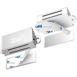 Jiayi Magnetic Cabinet Door Latches, Cabinet Magnetic Catch 2 Pack Magnetic Door Catch Self Adhesive Cabinet Door Magnet Stainless Steel Magnetic Cabinet Catch for Kitchen Cupboard Closet for Drawer