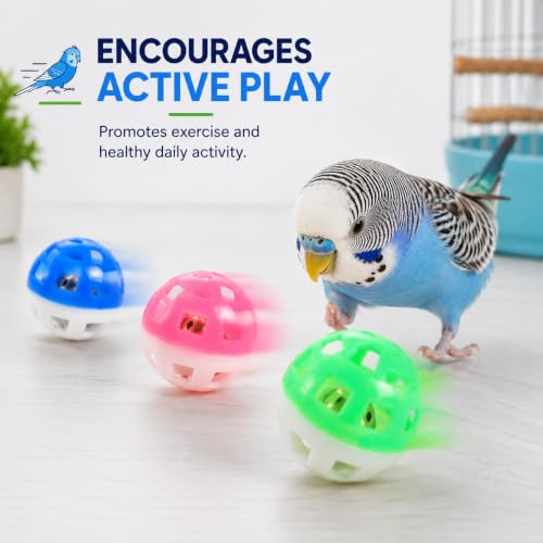 Image of Petzlifeworld (Pack of 3) Bird Interactive Bell Ball, Bird Toy for Parakeet, Cockatiel, Budgerigar, Parrots