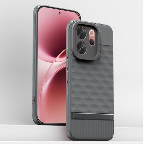 Image of Pikkme Back Cover for Vivo V70 5G Camera Protection 3D Hexa Cube Design Silicone Protective Bumper Case (Grey)