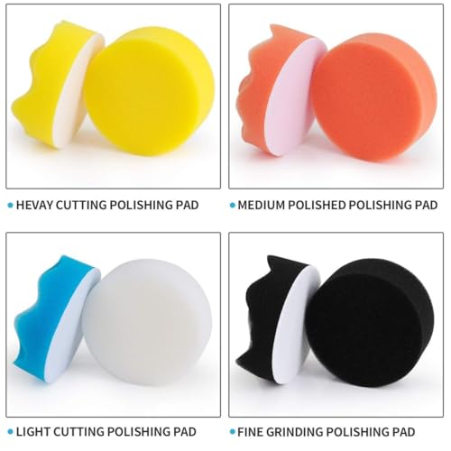 Image of Car Polishing Buffing Tool Kit 11 PCS 3-Inch Foam Drill Polish Pads Sponge Buffing Pads for Car Waxing and Polishing